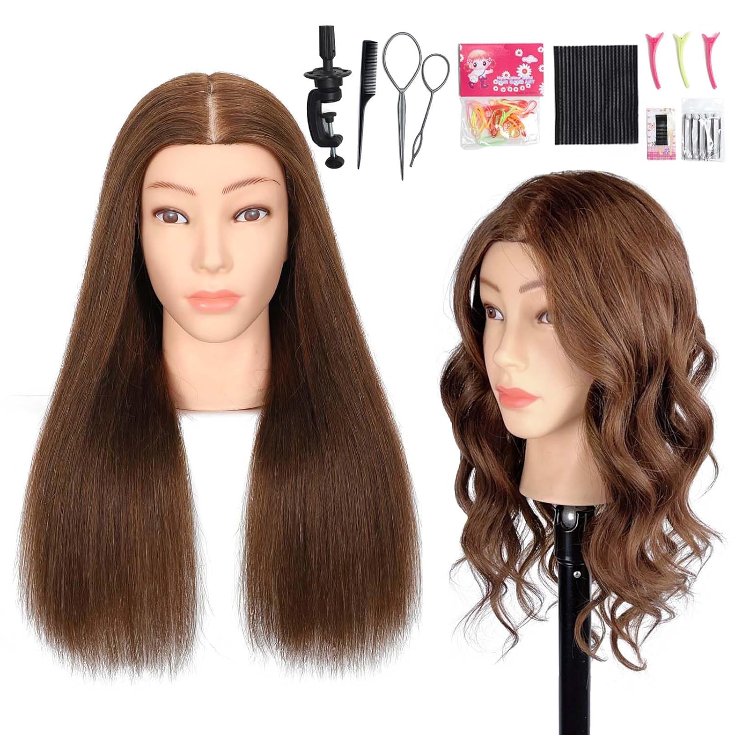 Mannequin Head Human Hair for Braiding and Hairstyling Practice