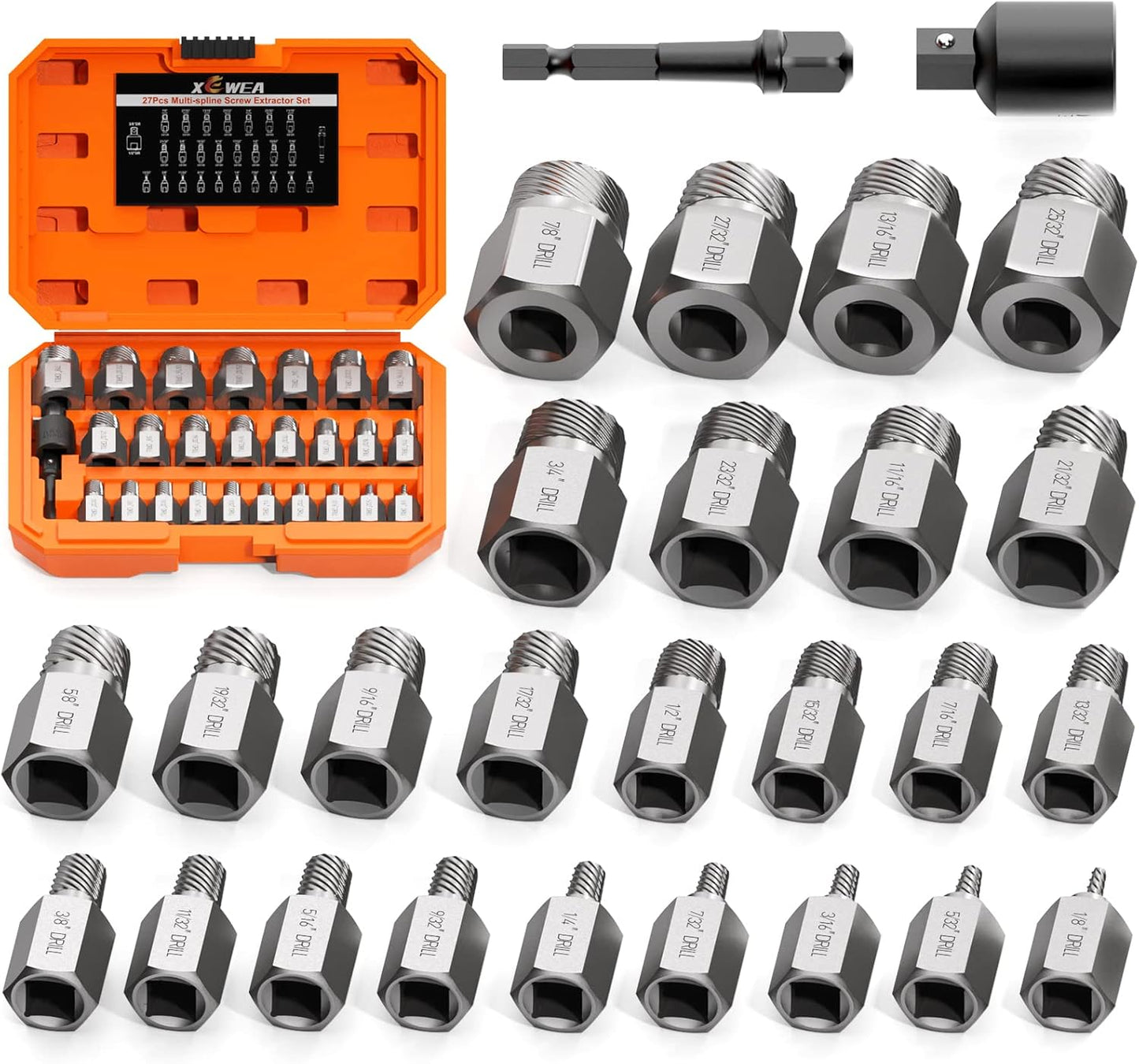 XEWEA Upgrade Screw Extractor Set for Easy Out Bolt Removal