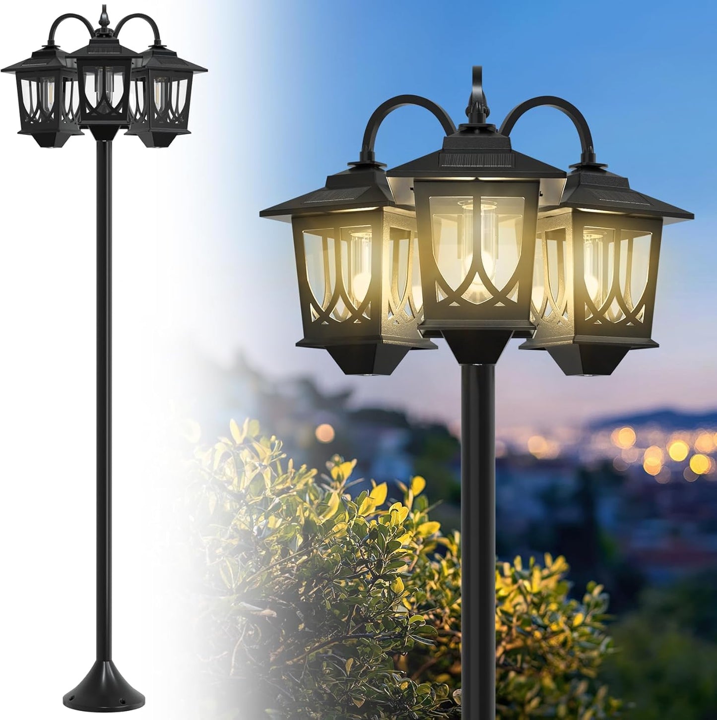 73-Inch Solar Lamp Post Light for Outdoor Decor and Illumination