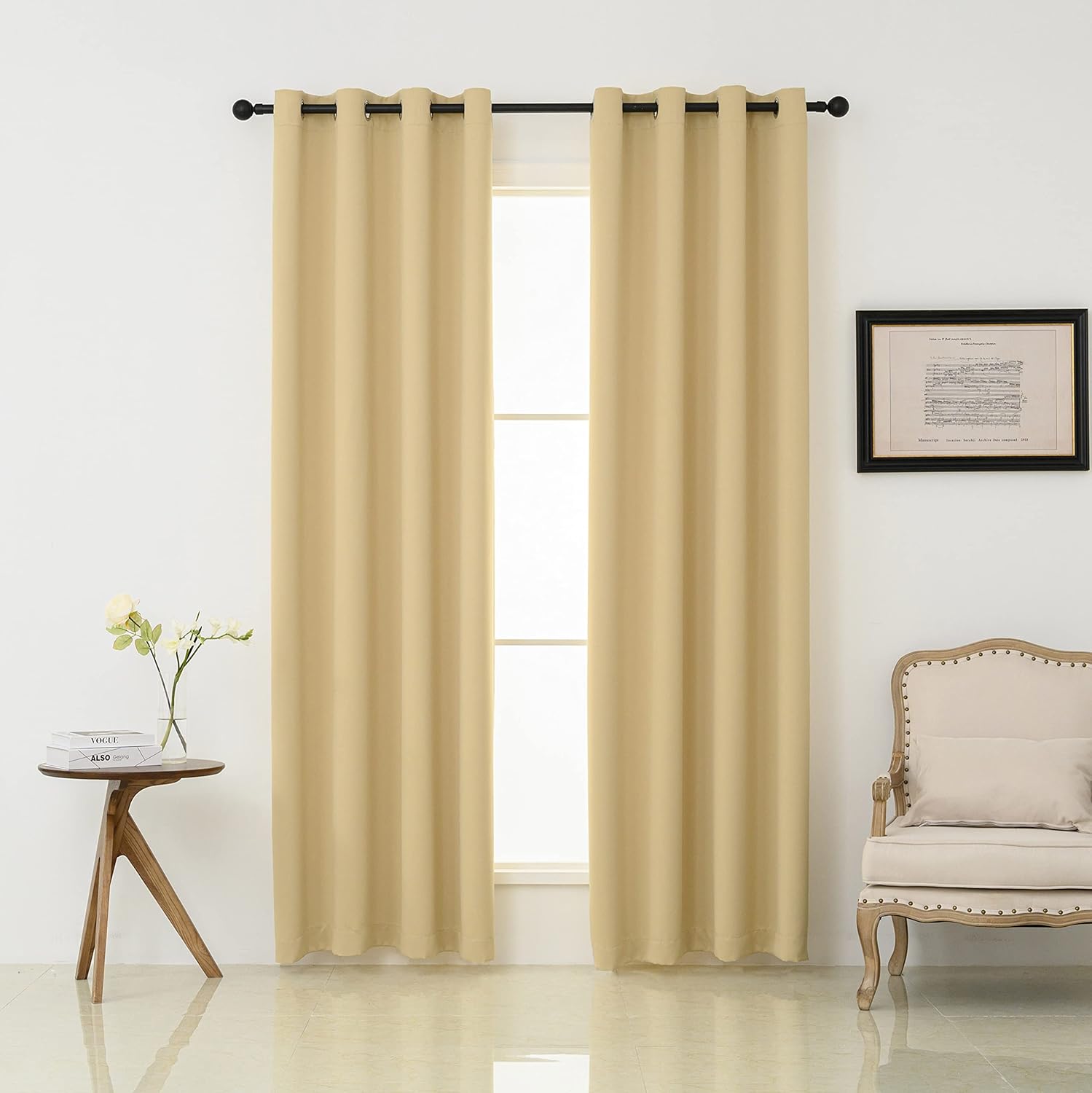 Pickluc Blackout Curtain 108 Inches Long for Living Room Use