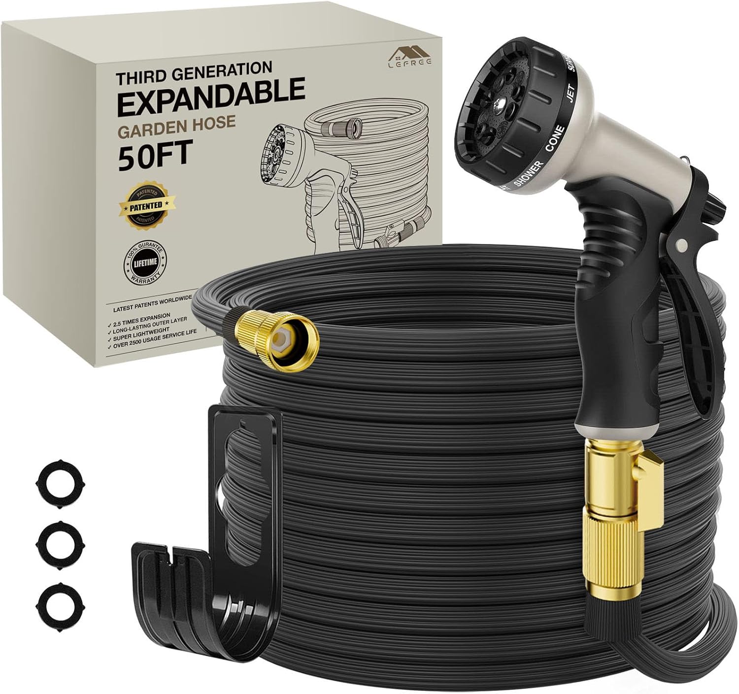 Lefree Expandable Garden Hose 50ft - Lightweight and Durable