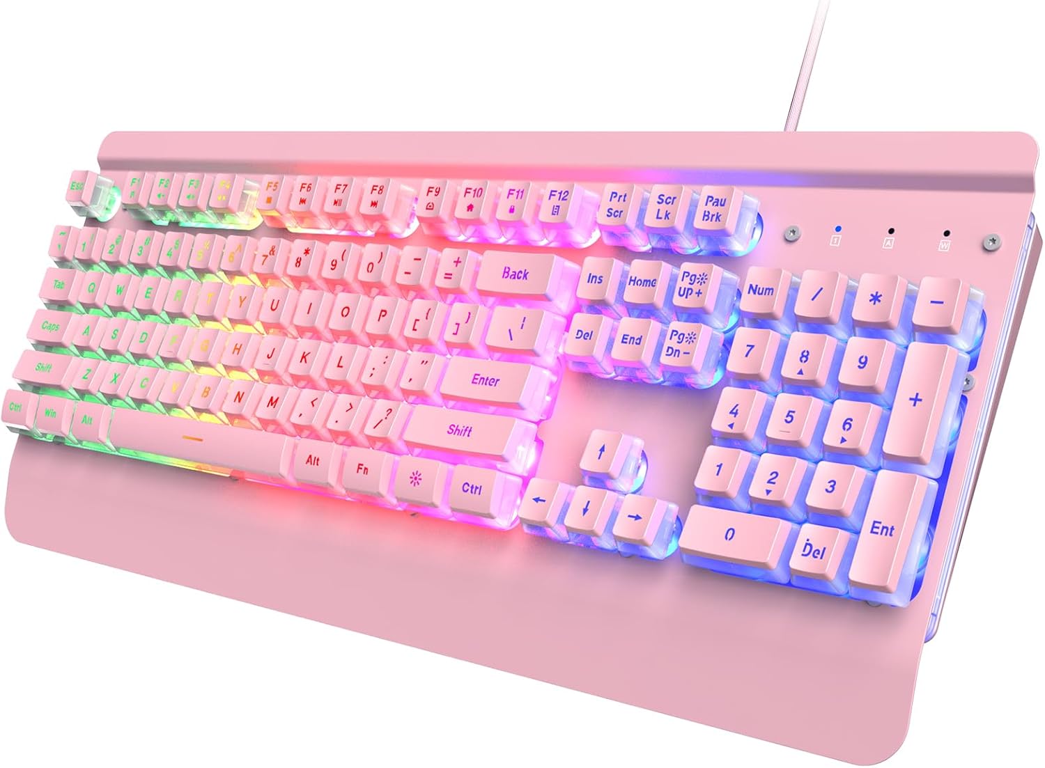 Rainbow Backlit Gaming Keyboard - Silent & Stylish!