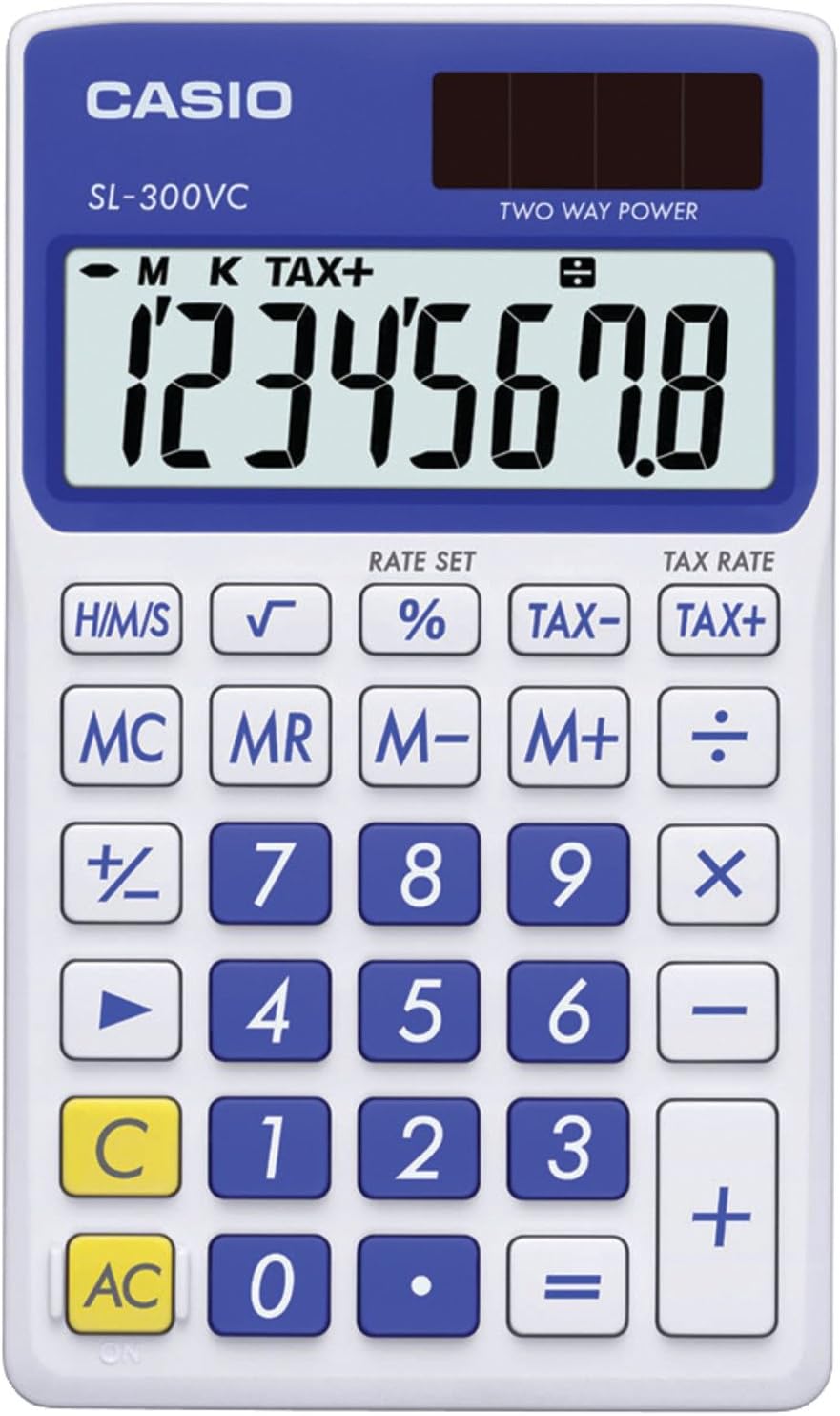Casio SL-300VC Blue Solar Calculator