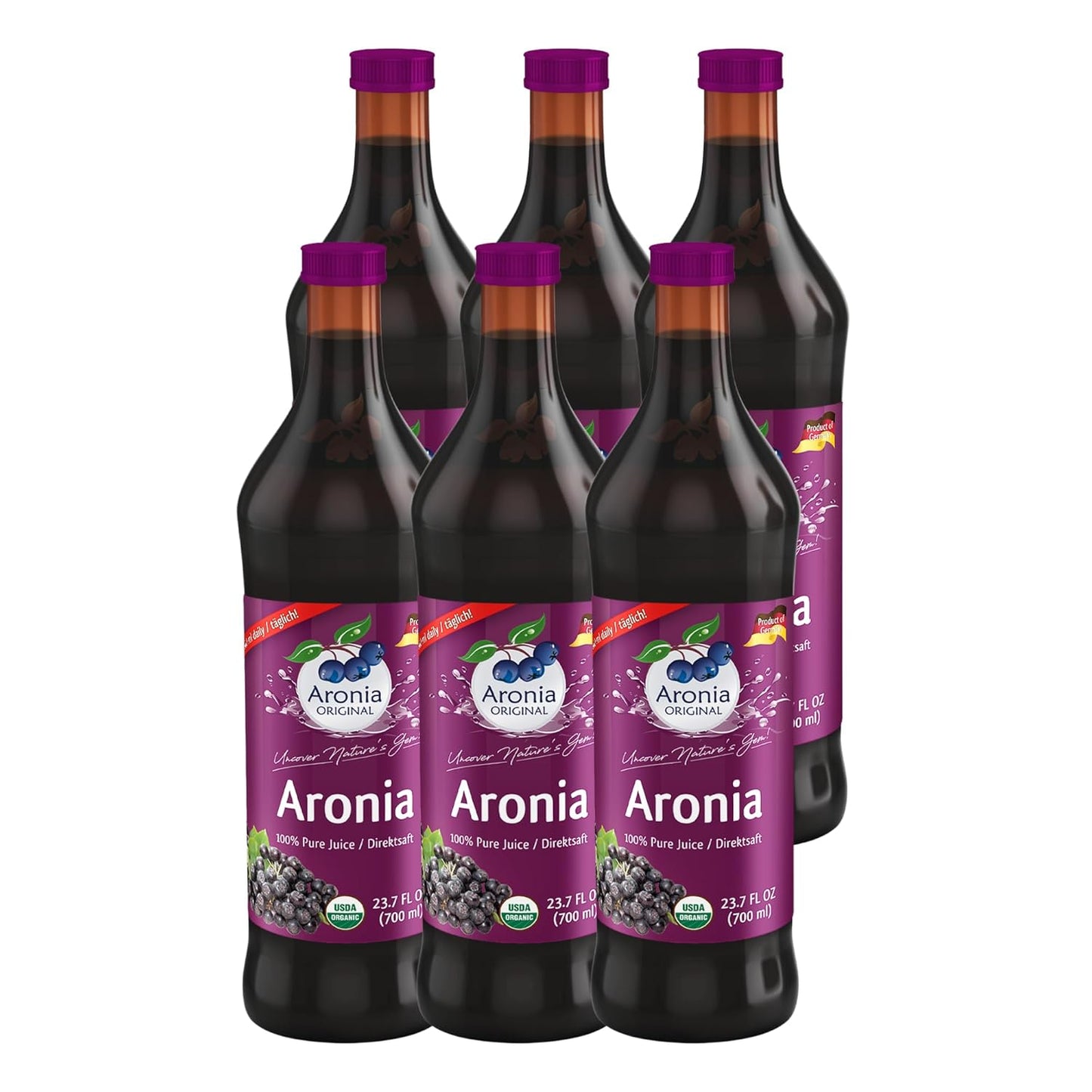 Organic Aronia Berry Juice - Pure, No Added Sugar, Vegan Option