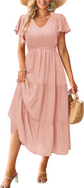 VOTEPRETTY Women's 2025 Summer Boho Maxi Dress - Flattering