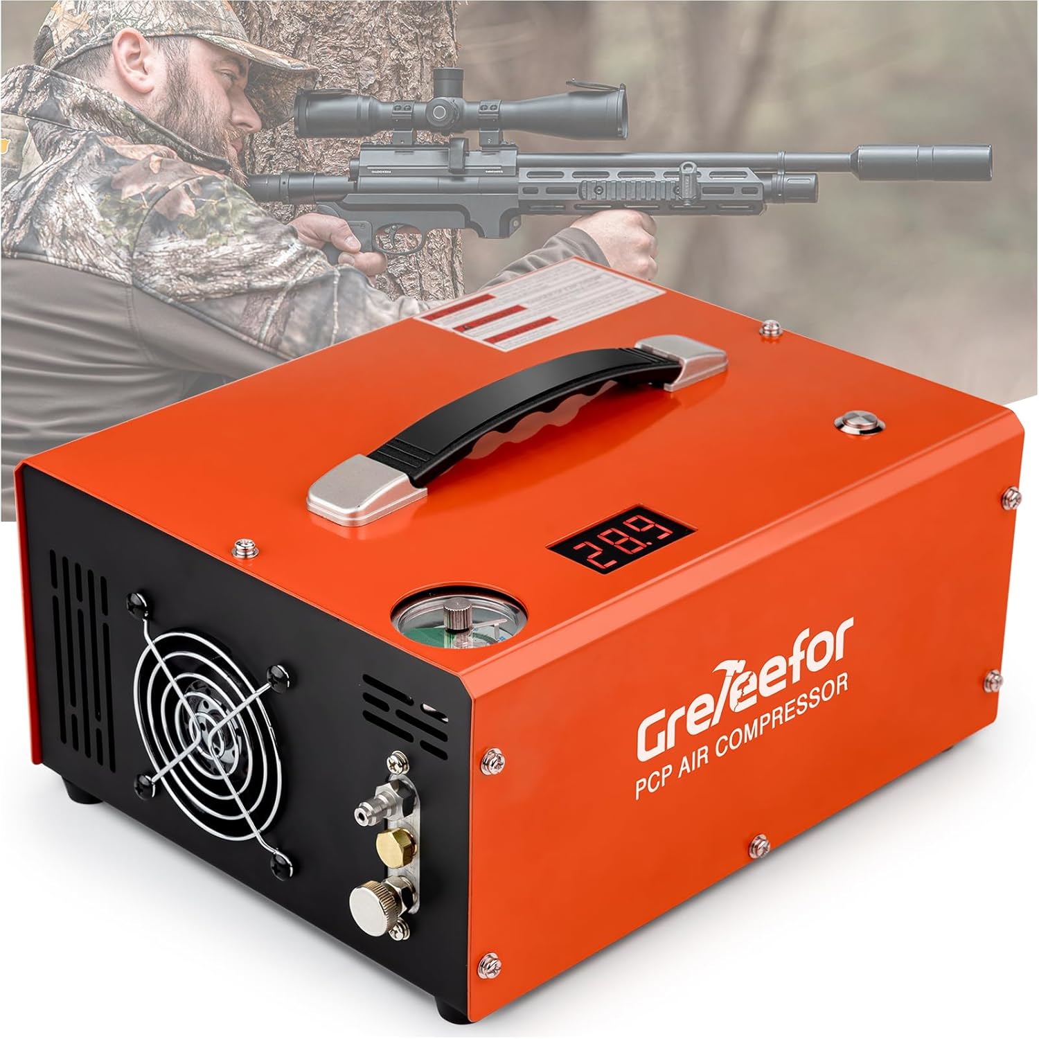 Powerful 4500Psi PCP Air Compressor, Auto Stop, Oil/Water Free