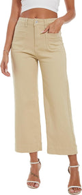 Trendy Wide Leg Jeans for Women High Waisted Flare Cropped Pants