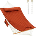 Outdoor Double Hammock with Hardwood Spreader Bars - Comfortable