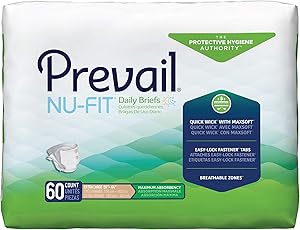 Prevail Nu-FIT Maximum Absorbency Incontinence Briefs for Comfort