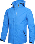 Men's Lightweight Waterproof Rain Jacket with Detachable Hood - Travel