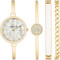Anne Klein Women's Gold-Tone Bangle Watch and Bracelet Set