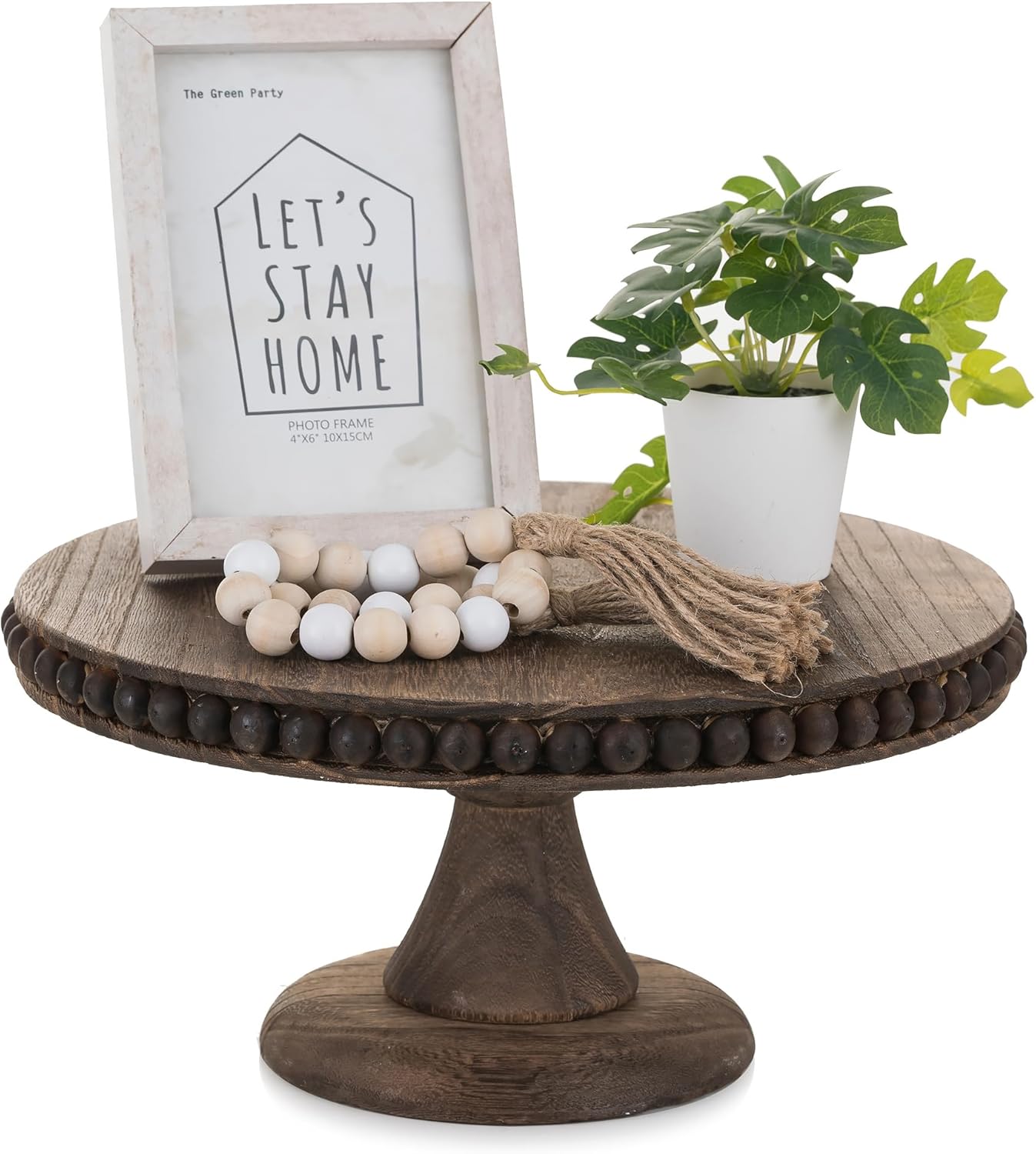 Hanobe Round Wood Cake Stand for Rustic Wedding Decor and More
