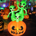 6FT Halloween Inflatable Pumpkin Alien Yard Decoration - Bright LED