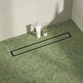 Linear Shower Drain 24ft Matte Black Tiled Insert - High Flow