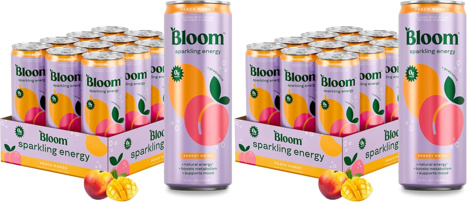 Bloom Nutrition Sparkling Energy Drink for Natural Focus