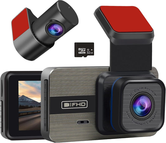 Enhanced 2K+1080P Dual Dash Cam: G-Sensor, Night Vision