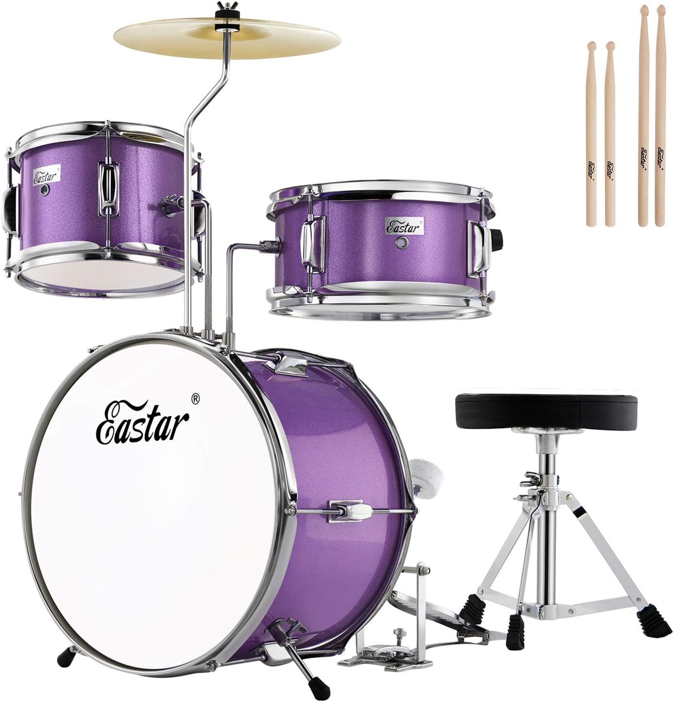 Eastar Drum Set 14 Inch for Beginners - 3 Piece Junior Kit