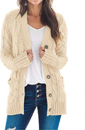 Women's Long Sleeve Cable Knit Cardigan - Cozy Fall Layer