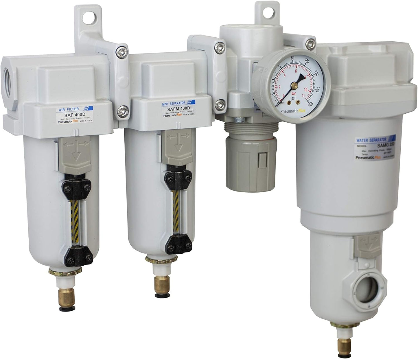 PneumaticPlus 4 Stage Air Drying System - Clean, Regulate, Separate - 1/2 NPT