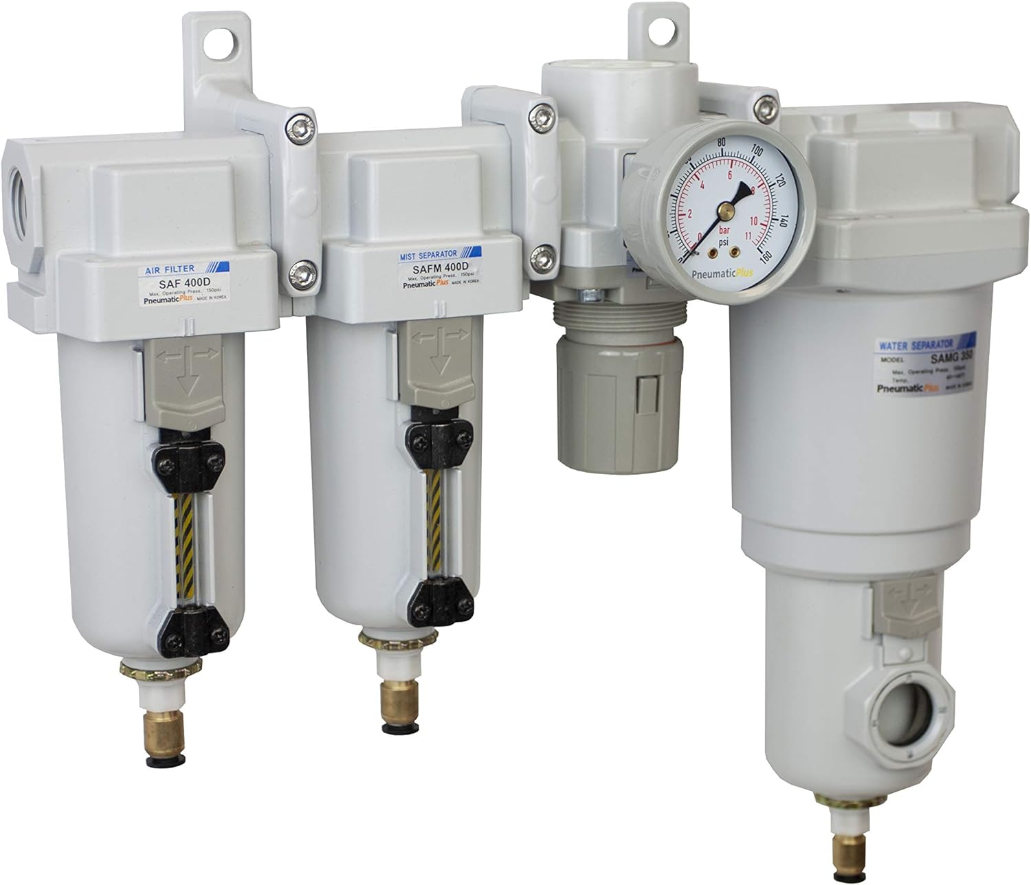 PneumaticPlus 4 Stage Air Drying System - Clean, Regulate, Separate - 1/2 NPT