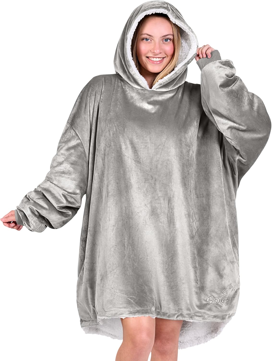 Wearable Blanket Hoodie - Soft Plush Sherpa for All Ages