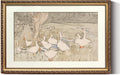 Vintage Gold Framed Duck Wall Art 16x24 in - Victorian Nursery