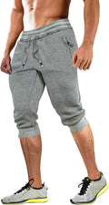 MAGCOMSEN Men's 3/4 Joggers Capri Pants - Slim Fit Training Shorts