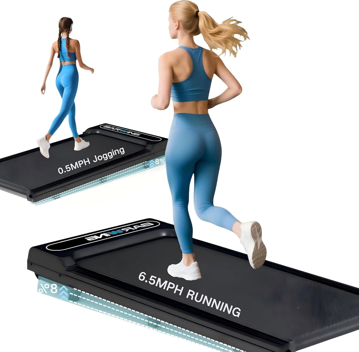 BARWING 6.5MPH Walking Pad Treadmill for Home & Office Use