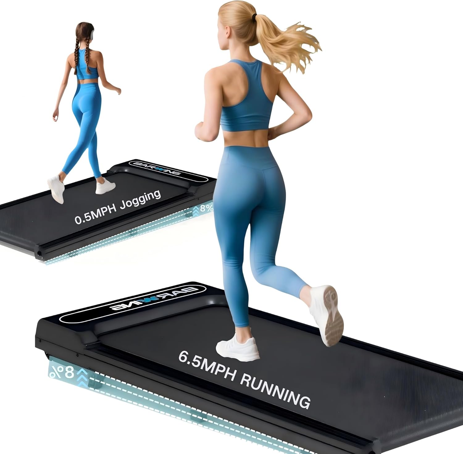 BARWING 6.5MPH Walking Pad Treadmill for Home & Office Use