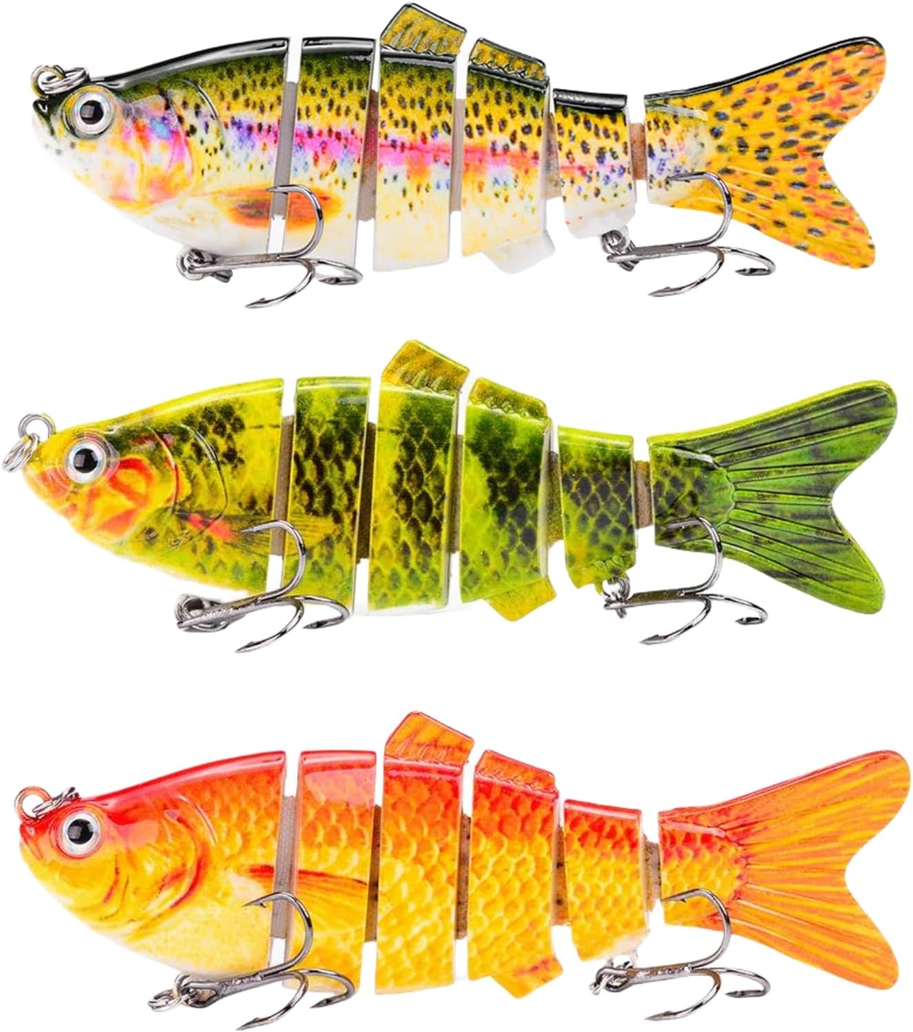 Vibrant 3 Pcs Lifelike Swimbait Lures - Bass & Trout