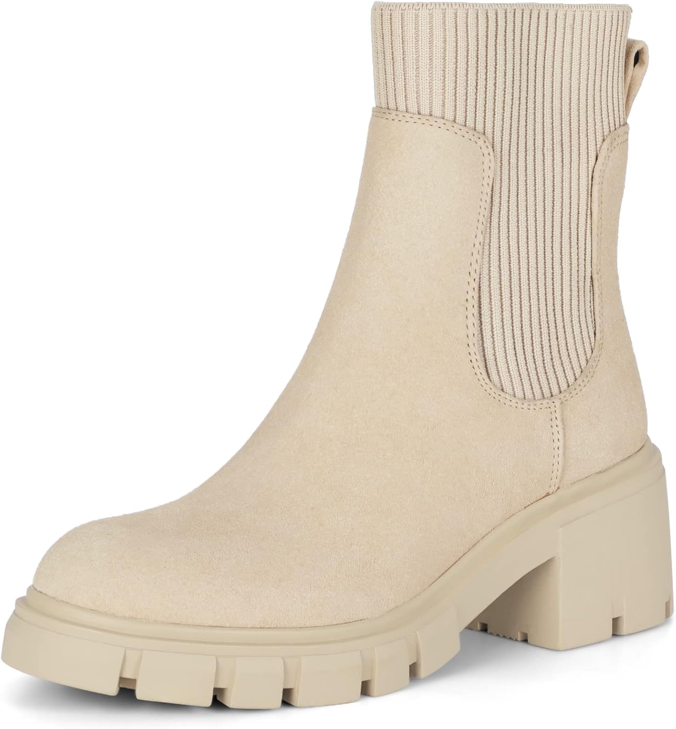 Athlefit Women's Chelsea Boots Slip on Platform Ankle Booties