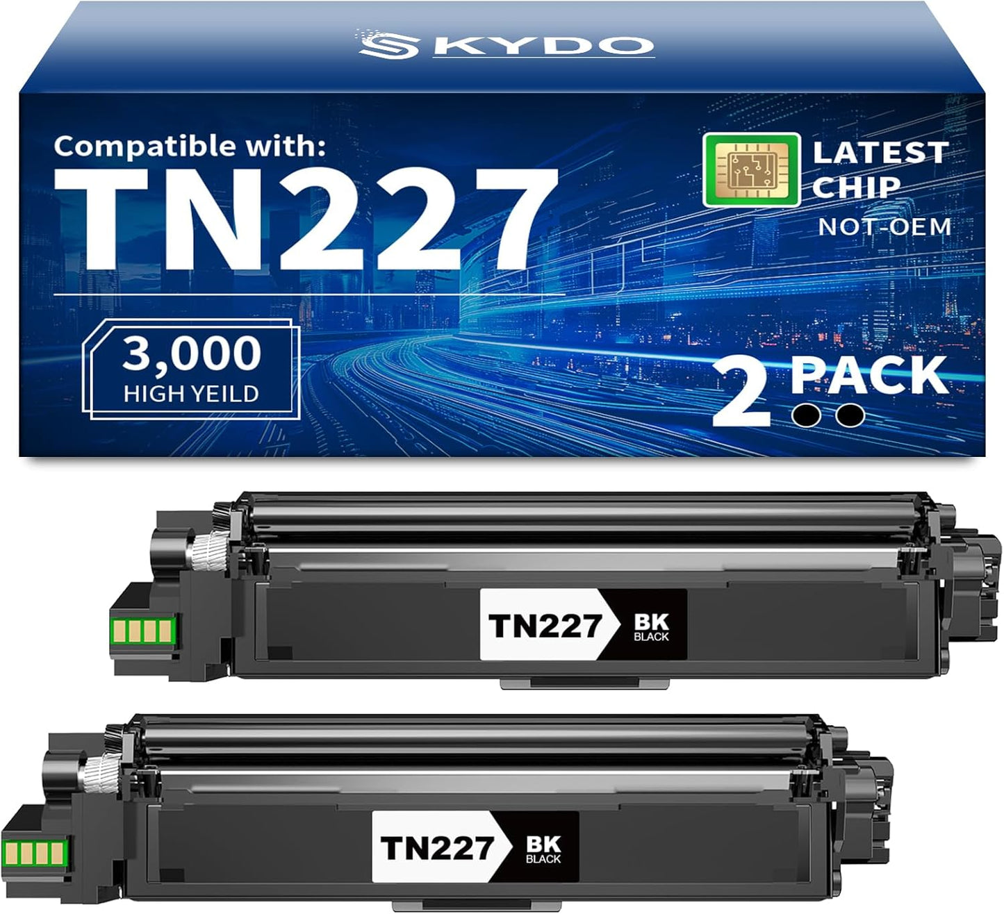 Compatible TN-227BK Toner Cartridge Replacement for Brother Printers