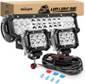 Nilight 12 in 72W Spot Flood Combo Light Bar with 2x 4 in Pods