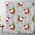 Merry Christmas Shower Curtain Santa Claus with Pine Tree - Festive