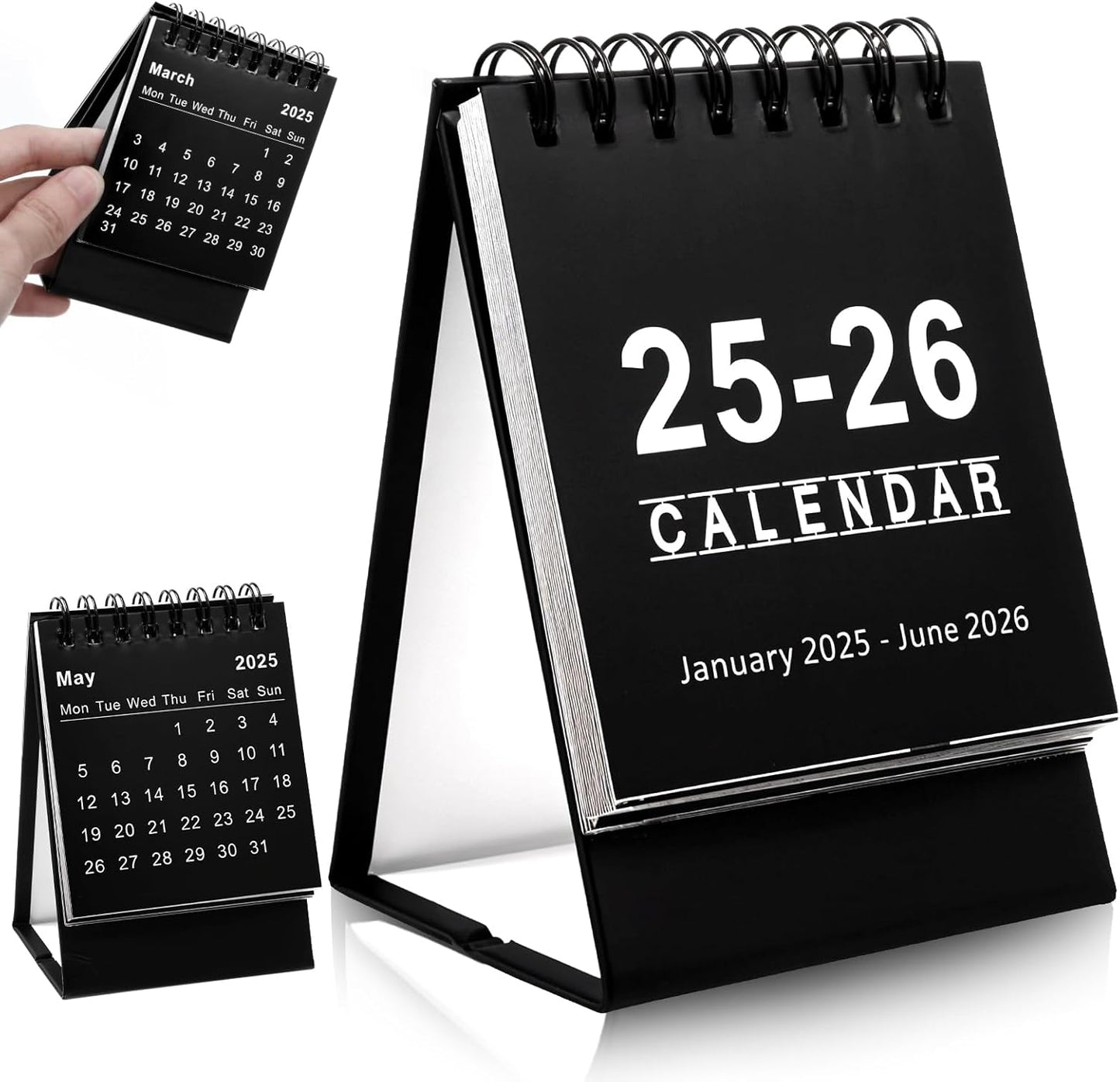 2025-2026 Mini Desk Calendar - Black