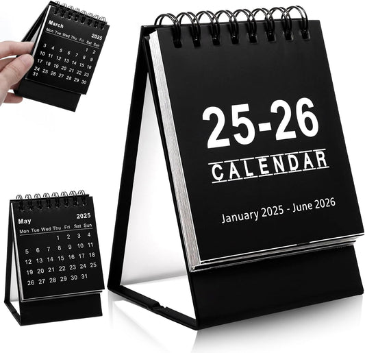2025-2026 Mini Desk Calendar - Black