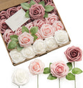 Ling's Moment Artificial Roses 50Pc 3in Dusty Rose - Realistic Foam