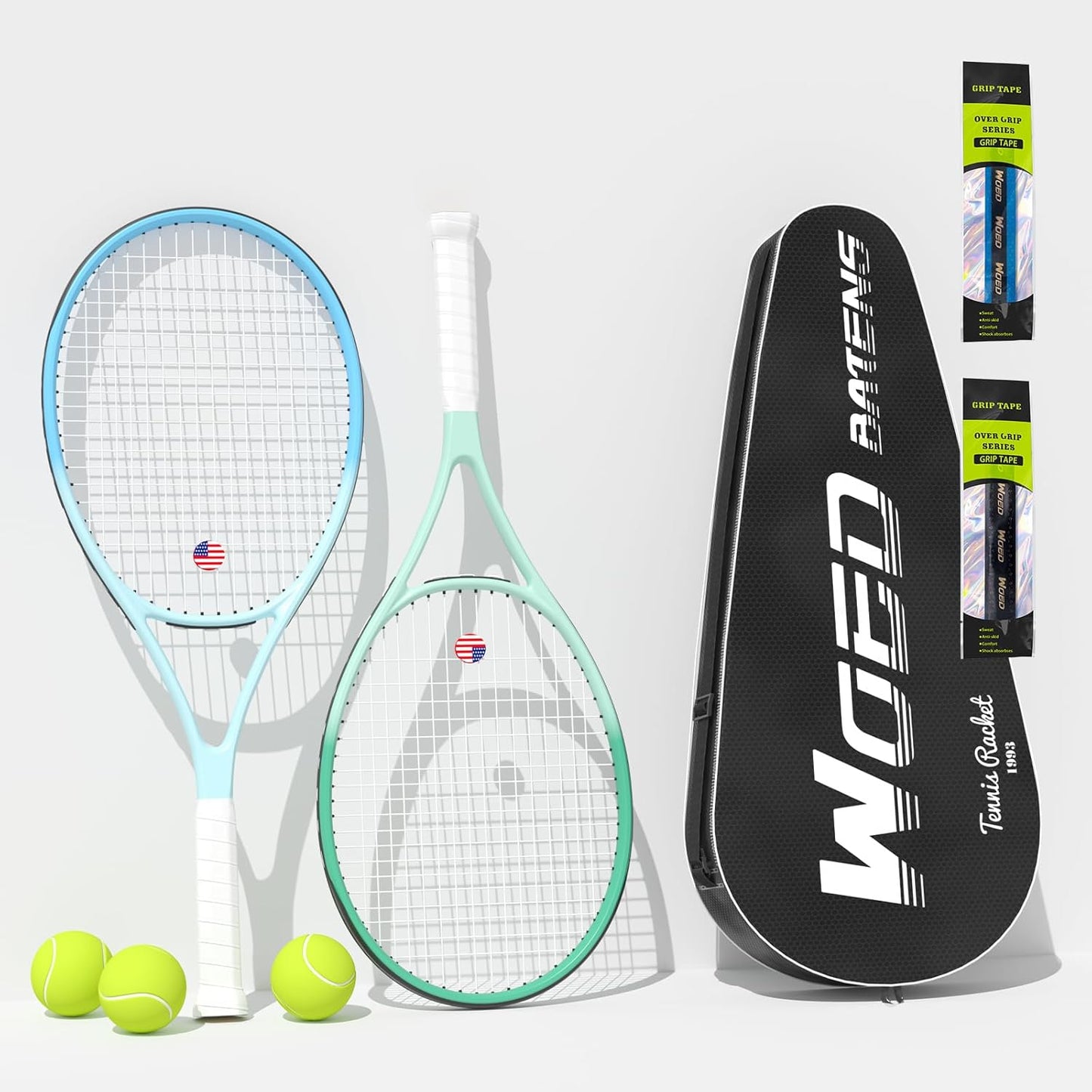 Pro Tennis Racket for Adults with 3 Balls and Accessories