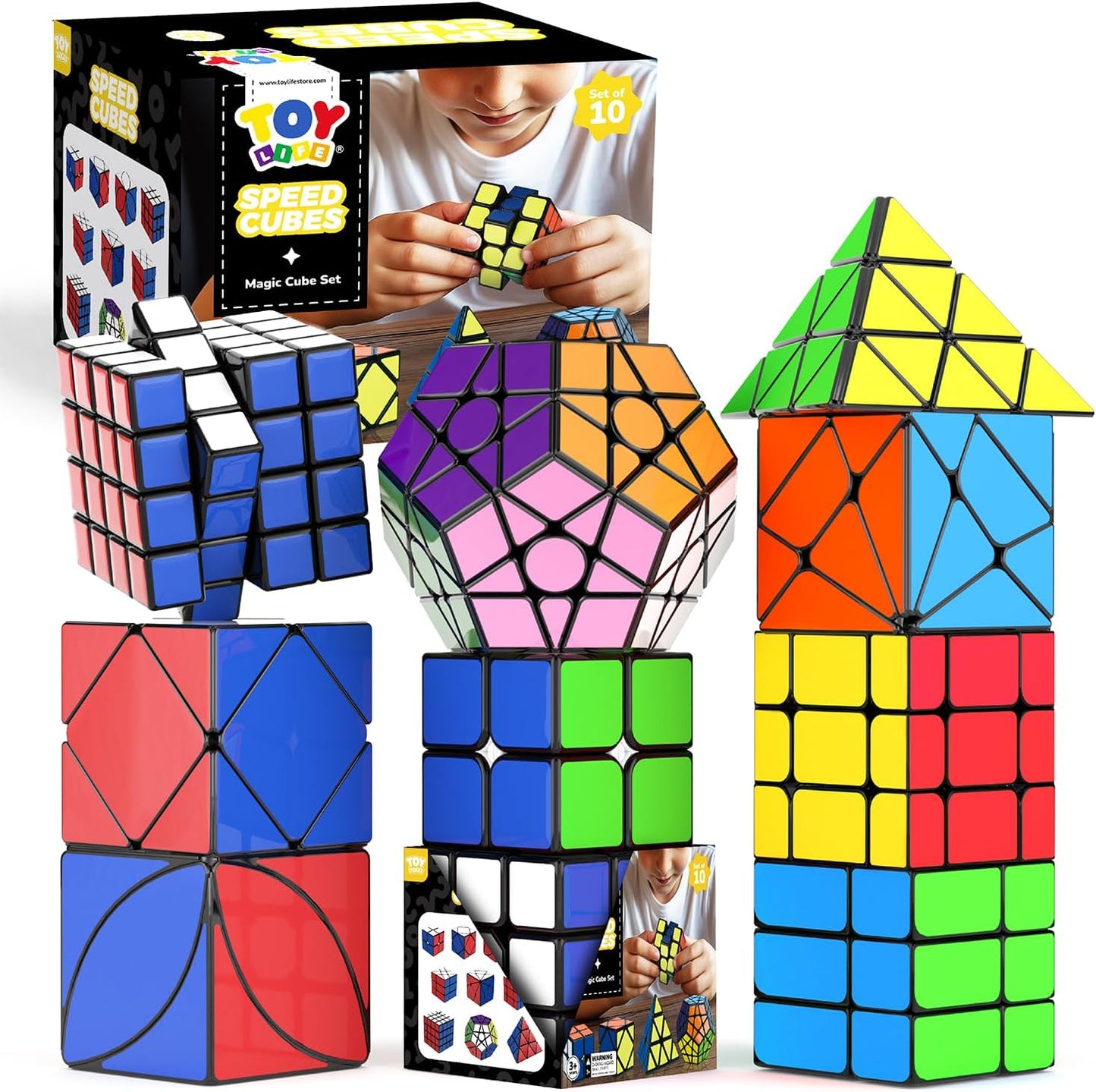 STEAM Life Speed Cube Set 10 Pack for Puzzle Enthusiasts