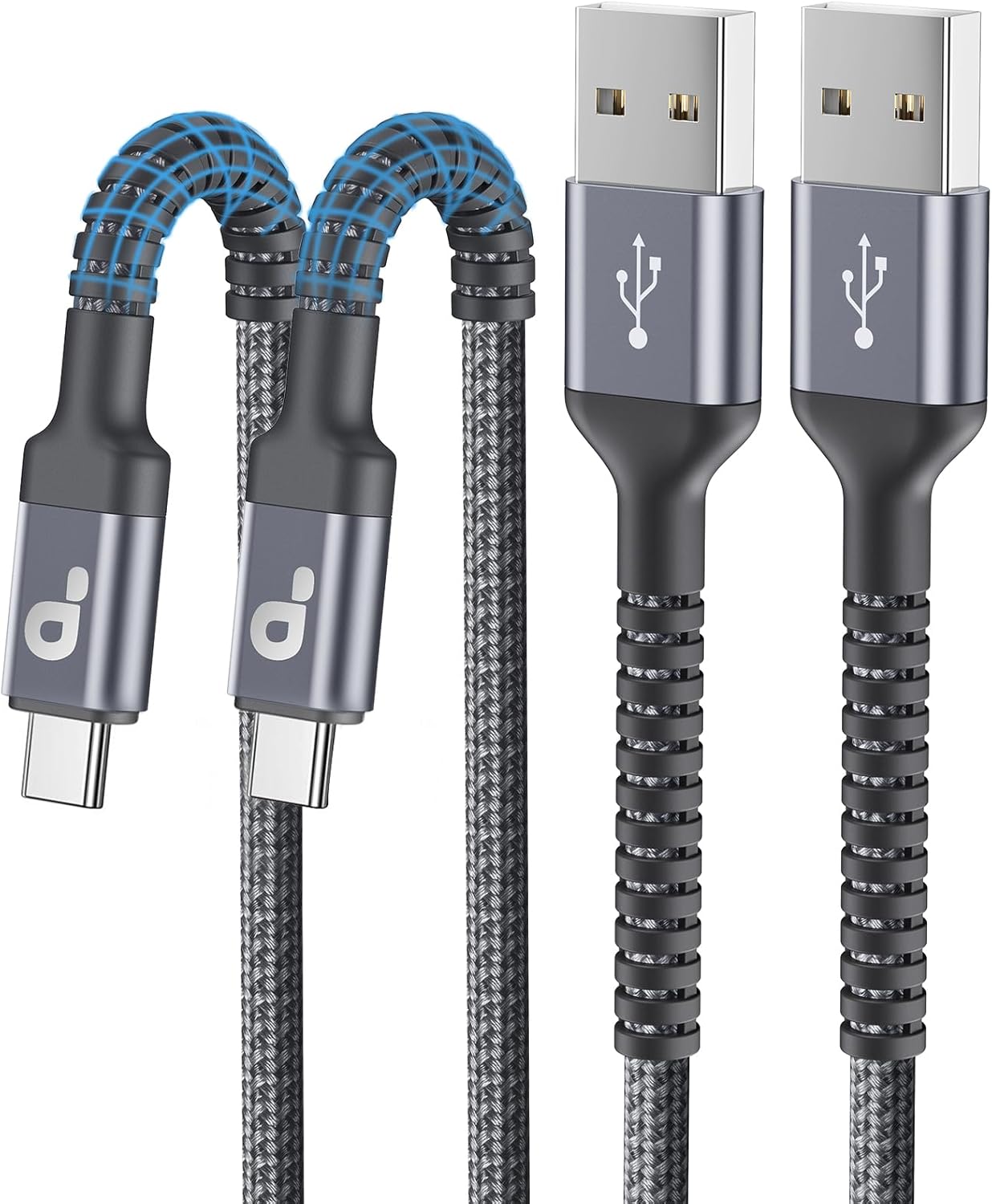 Fast Charging USB C Cable 2 Pack - 6FT Durable Braided Cord