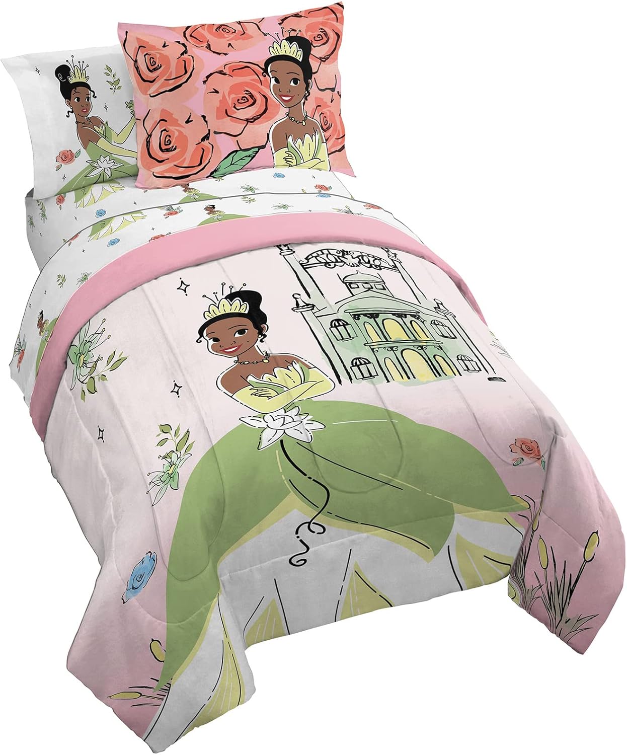 Princess and The Frog 5 Piece Twin Bed Set with Tiana Design