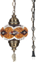 Turkish Moroccan Mosaic Hanging Pendant Light - Handcrafted Statement