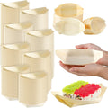 Hoolerry 1000 Pcs Disposable Wood Boat Plates 4 in - Bulk Catering