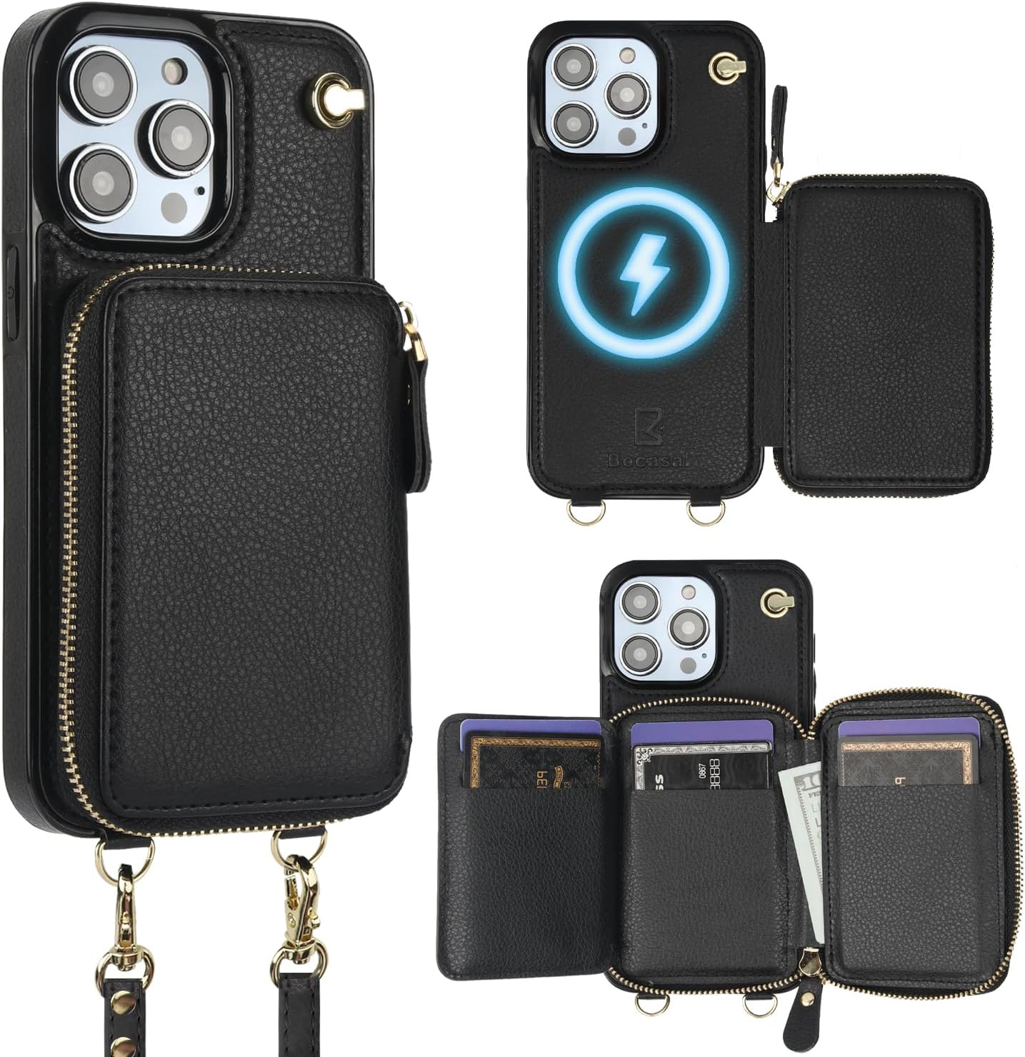 Bocasal MagSafe Crossbody Wallet Case for iPhone 14 Pro Max
