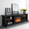 Fireplace TV Stand for TVs Up to 80in - 23in Electric Fireplace, Black
