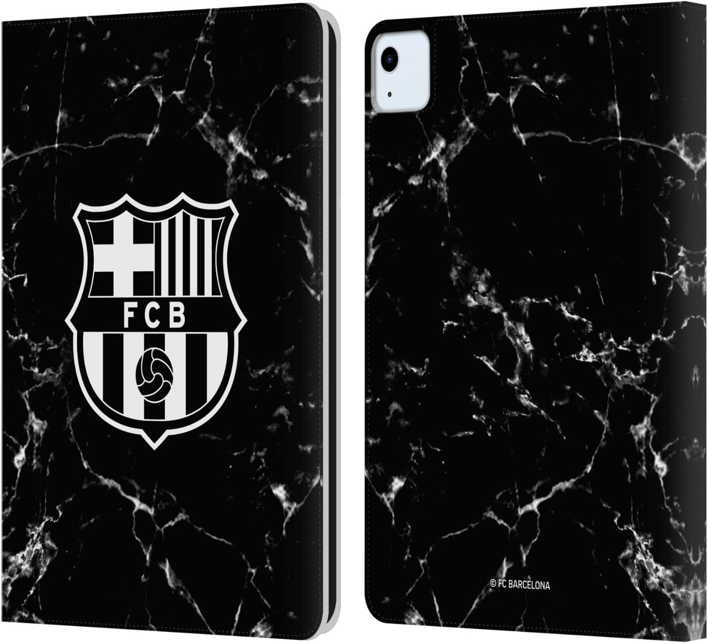 FC Barcelona Black Marble Crest Patterns Leather Wallet Case