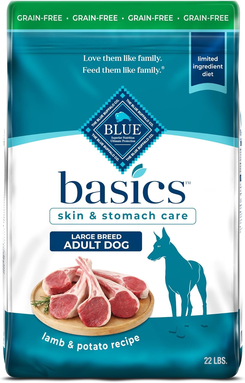 Blue Buffalo Basics Large Breed Grain-Free Dog Food for Health
