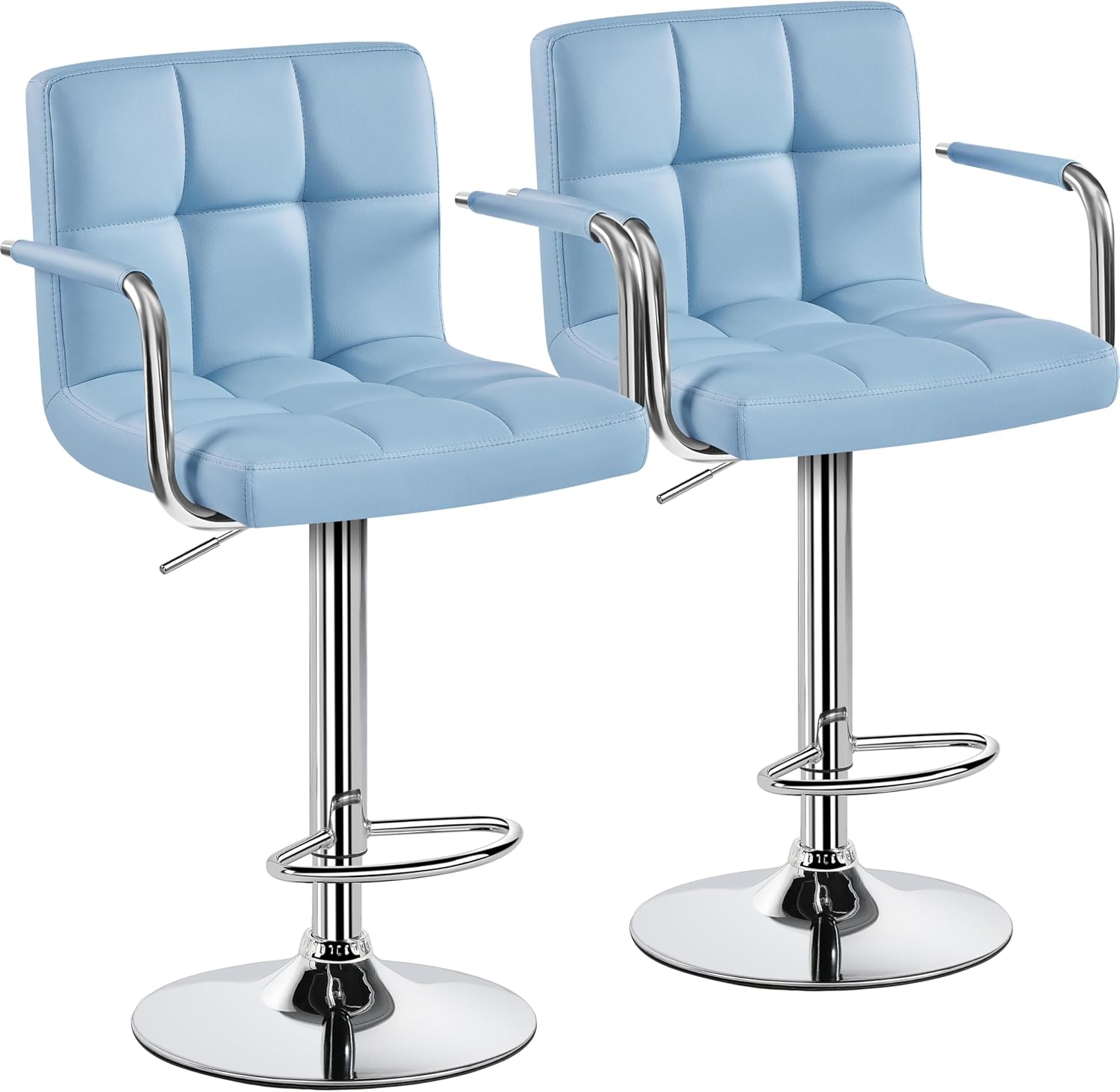 Yaheetech Bar Stools Set of 2 with Adjustable Swivel Design