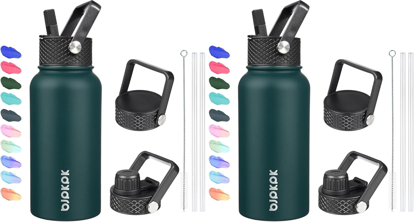 Insulated Water Bottles with Straw Lid - 27oz Stainless Steel