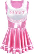 Littleforbig Women Sleeveless Overall Cheer Sissy Mini Dress